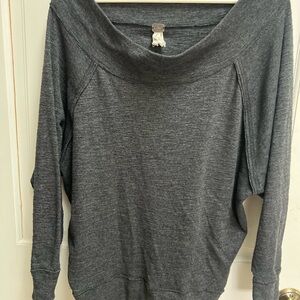 We The Free Charcoal Cowl Neck Sweater